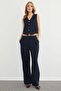 High Waist Striped Palazzo Trousers
