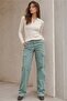 Mint Green Pocket Detailed Cargo Trousers Mg1602