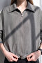 Women's hem Belt Oversized zippered jacket - school grey - 4