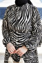 Patterned Lenda Chiffon Hijab Dress - Ecru - 2