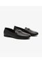 Women's Black Genuine Leather Loafer Shoes 5Y2UA59220 - 3