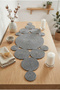 Pointy Gray Washable Cotton Straw Rope Runner, Living Room Coffee Table Kitchen Tablecloth - 5