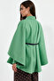 Women's Belted Cashmere Poncho 1320 - Green - 4