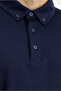 Polo Neck Regular Fit Striped Cotton Sweatshirt - 6