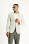 7 Drop Super Slim Fit Extra Slim Fit Patterned Linen Blended Wool Sports Jacket - 3
