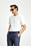 Crew Neck Regular Fit Patterned Cotton T-Shirt