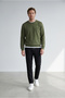 Crew Neck Regular Fit Embroidered Basic Thin Sweatshirt - 4