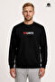 Unisex Nolimits Three Thread Relaxed Fit O Neck Printed Cotton Sweatshirt Black
