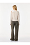 Slim Fit Viscose Blended Asymmetrical Collar Long Sleeve Layered T-Shirt - 4