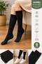 Women's 6 Pairs Bamboo Seamless Heelless Knee Socks Black Soft and Comfortable