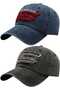 Unisex Vintage Hawaiian Embroidered Adjustable Baseball Cap Hat Set of 2
