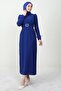 Feather Detail Hijab Dress Night Blue