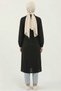 Black 100% Cotton Muslin Fabric Zippered Long Hijab Women's Tunic - Compatible for Hajj, Umrah, and Daily Use - 6