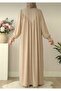 İkra Tesettür Zippered Robali Ferace Dress Beige - 3