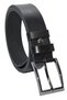Black Large Size Genuine Leather Solid Color Seamless 3.5 cm Men's Classic Belt // 300-Battal