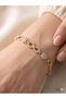 Luxe Gold Collection Premium Steel Bracelet Women's Gold Color Infinity Stone Model Luxury Design Does Not Tarnish Water Resistant