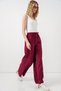 Women's High Waist Wide Leg Pants 30097 - Burgundy - 3