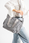 Light Gray Women's Large Size 4-Compartment Water Resistant Parachute Fabric Crossbody and Shoulder Strap Bag