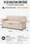 Bohemian Fabric 3-Seater Sofa Cover |   Kenepe Cover |   Rubberized |   Flexible |   Washable - 4