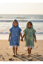 100% Cotton Children's Poncho Blue - 5
