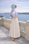 Women's Premium Pleated Beige Long Hijab Skirt - 5