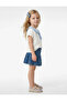 Ecru Baby Girl T-Shirt with Contrast Collar 6Smg10149Ak