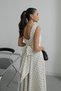 Square Neck Polka Dot Princess Model Long Maxi Dress Engagement Graduation Evening Dress Special Occasion - 6
