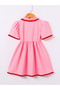 Girls Strawberry Embroidered Short Sleeve Dress - 2
