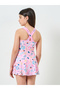 Girls Pink Printed Swimsuit with Shorts - 4