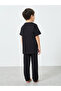 Boys Black Superman Cotton T-Shirt and Pants Set - 6