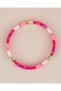 Lovessa Gold Layered Heart Porcelain Plated Elastic Bracelet - 6