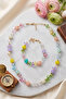 Glass Crystal Soft Necklace Bracelet Set - 3