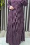 Women's Islamic Clothing Plus Size Polka Dot Shirt Dress - 8