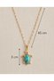 Turelia Blue Stone Turtle Steel Necklace - 2