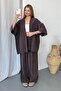 Women's Elastic Waist Kimono Tencel Fabric Double Set Brown - Ms0001660 - 4