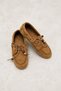 Women's Tan Lace-Up Loafer Daily Ballet Shoes - 6