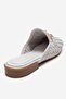 Senia White Knitted Genuine Leather Buckle Closed-Front Women's Slippers - 5