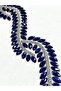 Stone Iron-On Transfer Ribbon / Leaf Pattern / 50cm / Df388 Navy Blue