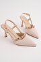 Spr-3627 Stiletto Heel Stone Detailed Slippers