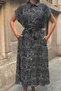 Women's Patterned Belt Detailed Shirt Dress - 2