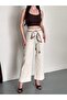 Women's Wide Leg Crop Scarf-Cuffed Jeans - 2