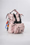 Women's Shoulder and Backpack Bag with Multiple Compartments for Daily Use Stylish Lightweight Durable Design Powder 18136 - 6