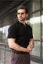 Black Half Zipper Detailed Polo Collar Knitwear Men's T-Shirt E7492 - 5