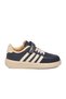 Navy Blue Beige Velcro Lightweight Flexible Boys' Sports Shoes 754 F - 2