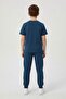 Blue Character Printed Crew Neck T-Shirt and Sweatpants Set for Boys 23847 - 6