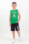 Zero Sleeve Round Neck Print Detailed Boys' Top and Bottom Set
