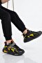 Black Yellow Mesh Velcro Boys' Sports Shoes