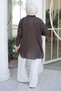 Brown Striped Loose Shirt - 6