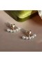 Gold Color Heart Pearl Design Tarnish Resistant Steel Earrings - 5