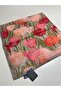 Tulip Pattern Organic Scarf 90X90 cm - 3